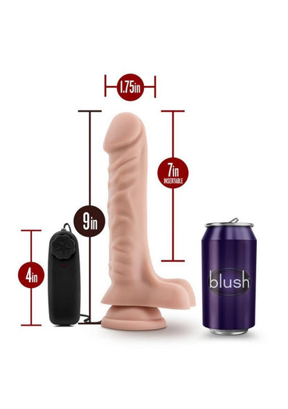 Dr. Skin Dr. James Vibrating Dildo with Balls and Remote Control - Vanilla - 9in