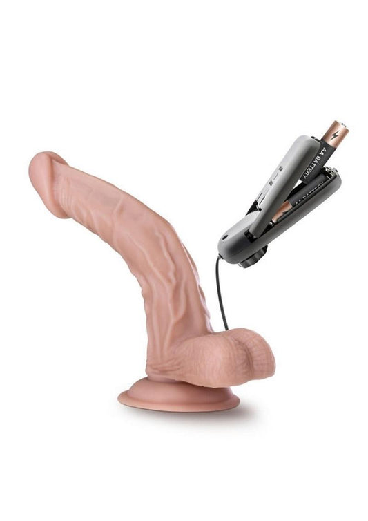 Dr. Skin Dr. Sean Vibrating Dildo with Remote Control - Flesh/Vanilla - 8in