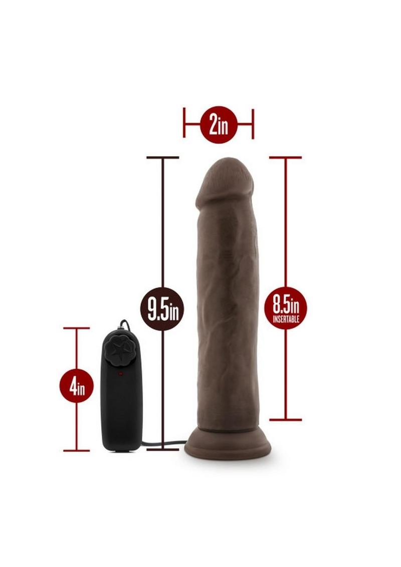 Dr. Skin Dr. Throb Vibrating Dildo with Remote Control - Chocolate - 9.5in