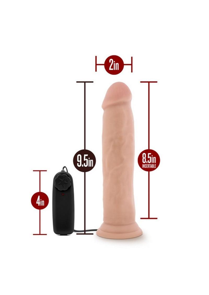 Dr. Skin Dr. Throb Vibrating Dildo with Remote Control - Flesh/Vanilla - 9.5in