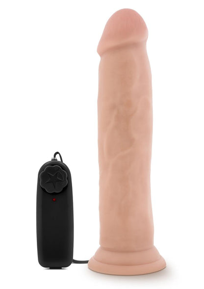 Dr. Skin Dr. Throb Vibrating Dildo with Remote Control - Flesh/Vanilla - 9.5in