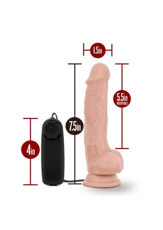 Dr. Skin Dr. Tim Vibrating Dildo with Remote Control - Vanilla - 7.5in