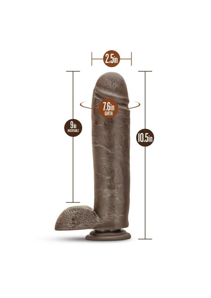 Dr. Skin Mr. Mister Dildo with Balls and Suction - Chocolate - 10.5in