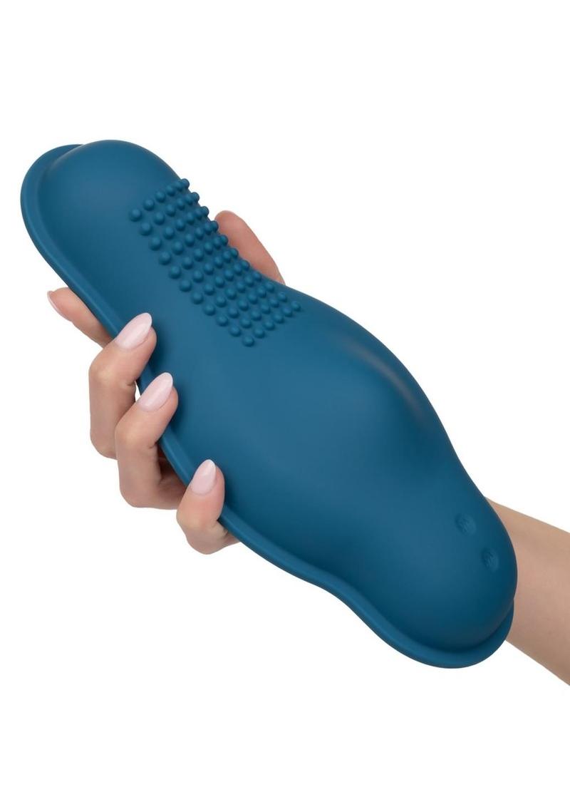 Dual Rider Rechargeable Silicone Remote Control Bump and Grind Massager - Blue