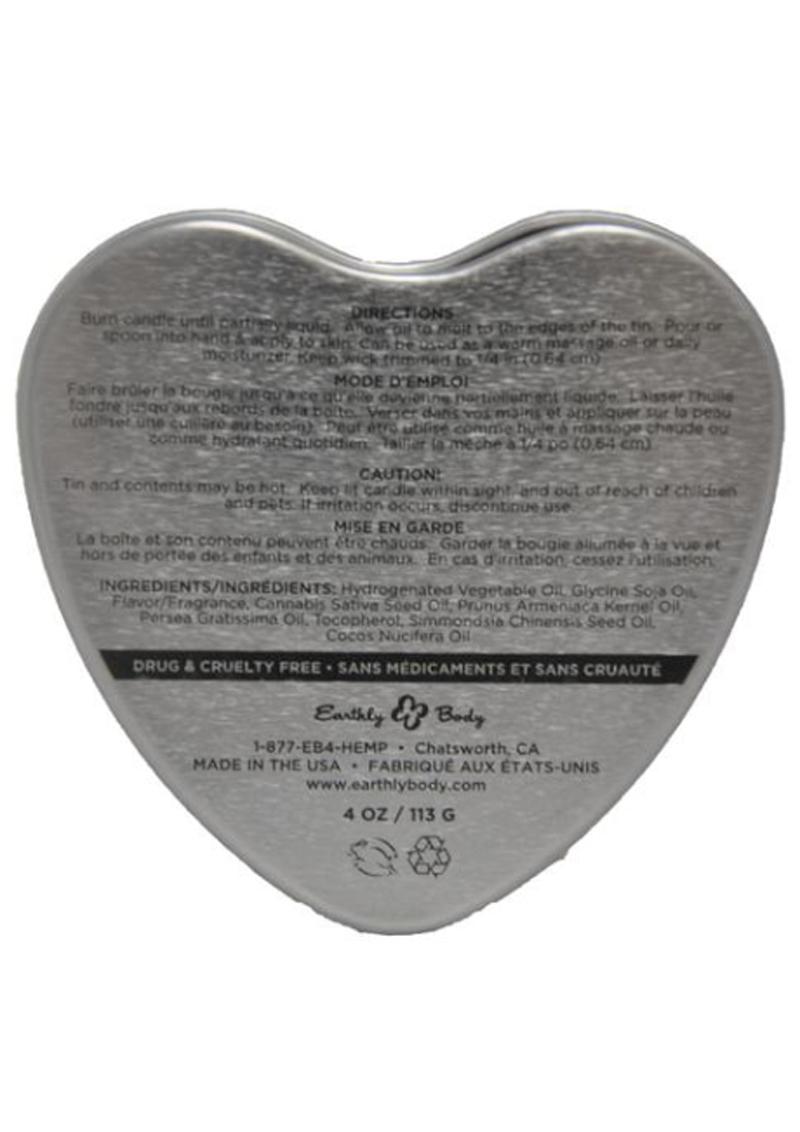 Earthly Body Heart-Shaped Hemp Seed Edible Massage Candle Banana - 4oz