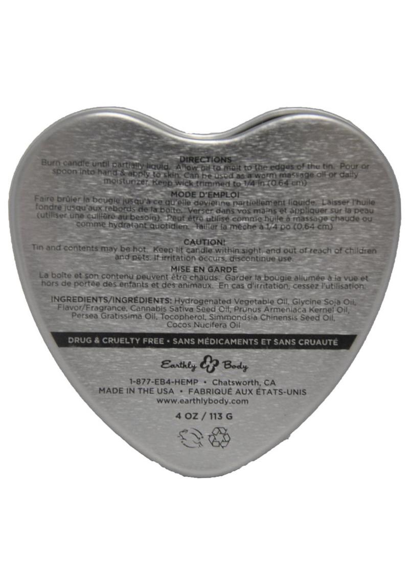 Earthly Body Heart-Shaped Hemp Seed Edible Massage Candle Mango - 4oz