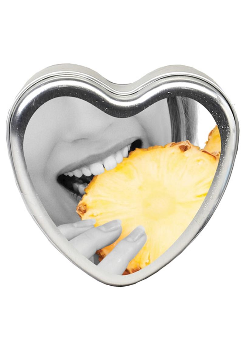 Earthly Body Heart-Shaped Hemp Seed Edible Massage Candle Pineapple - 4oz