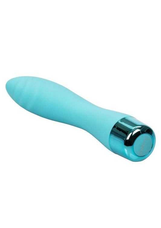 Eden Ripple Silicone Textured G-Spot Vibrator Waterproof - Blue - 6in