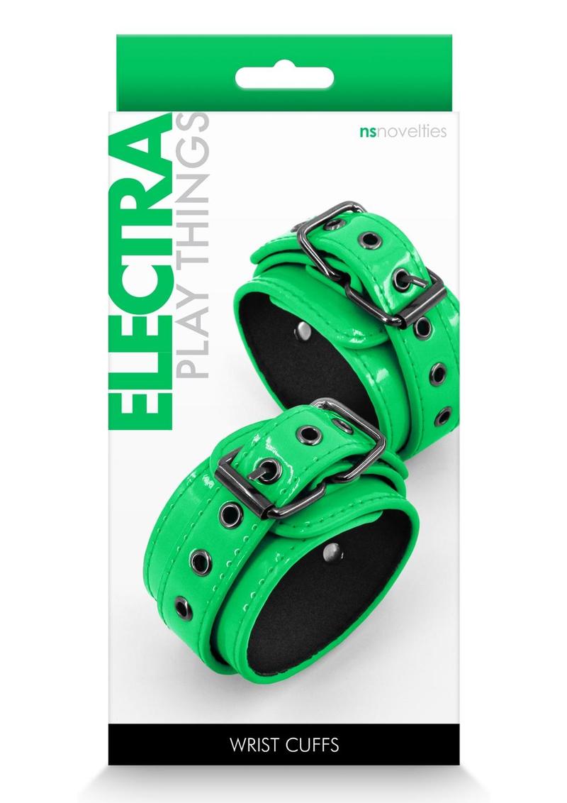 Electra Play Things Pu Leather Wrist Cuffs - Green