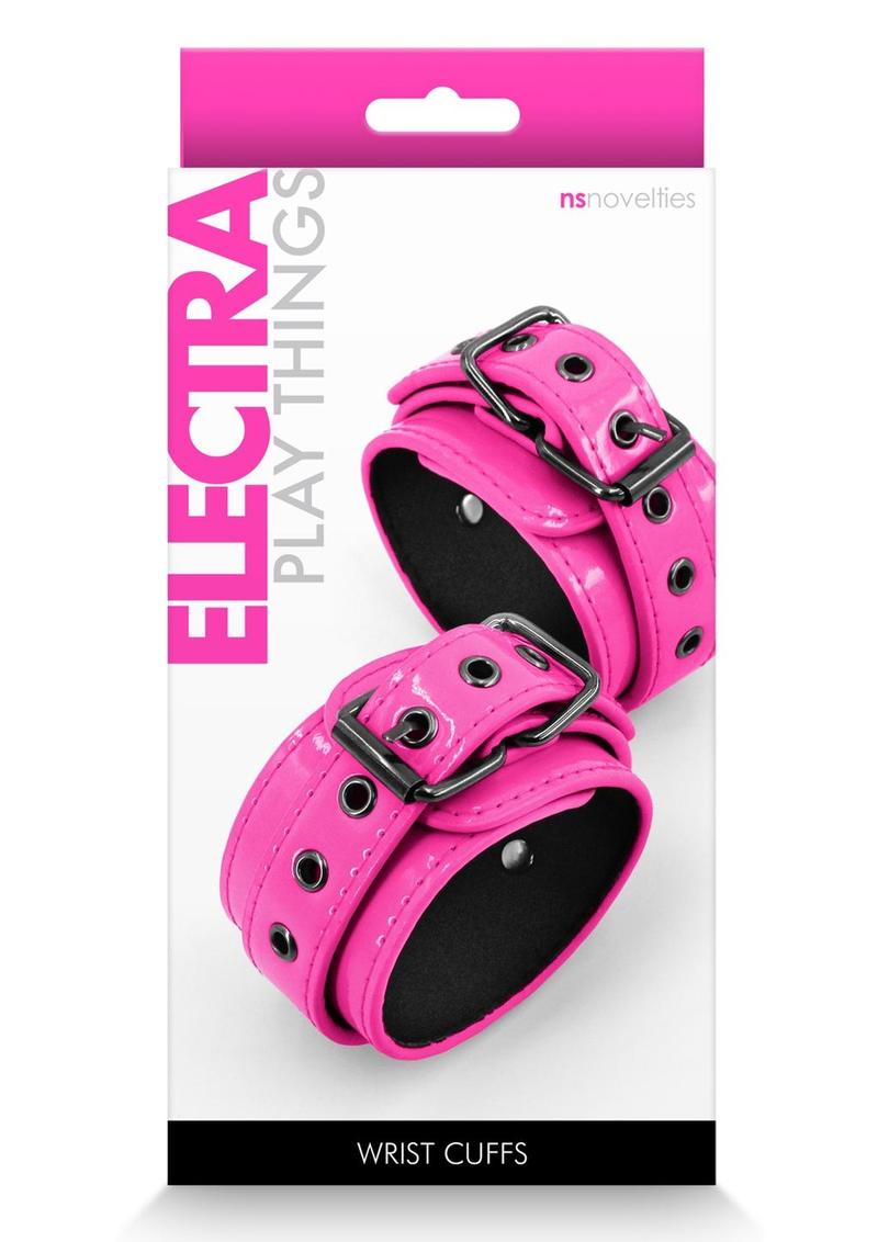 Electra Play Things Pu Leather Wrist Cuffs - Pink