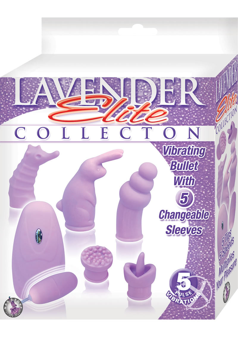 Elite Collection Vibrating Bullet with 5 Sleeves - Lavender/Purple