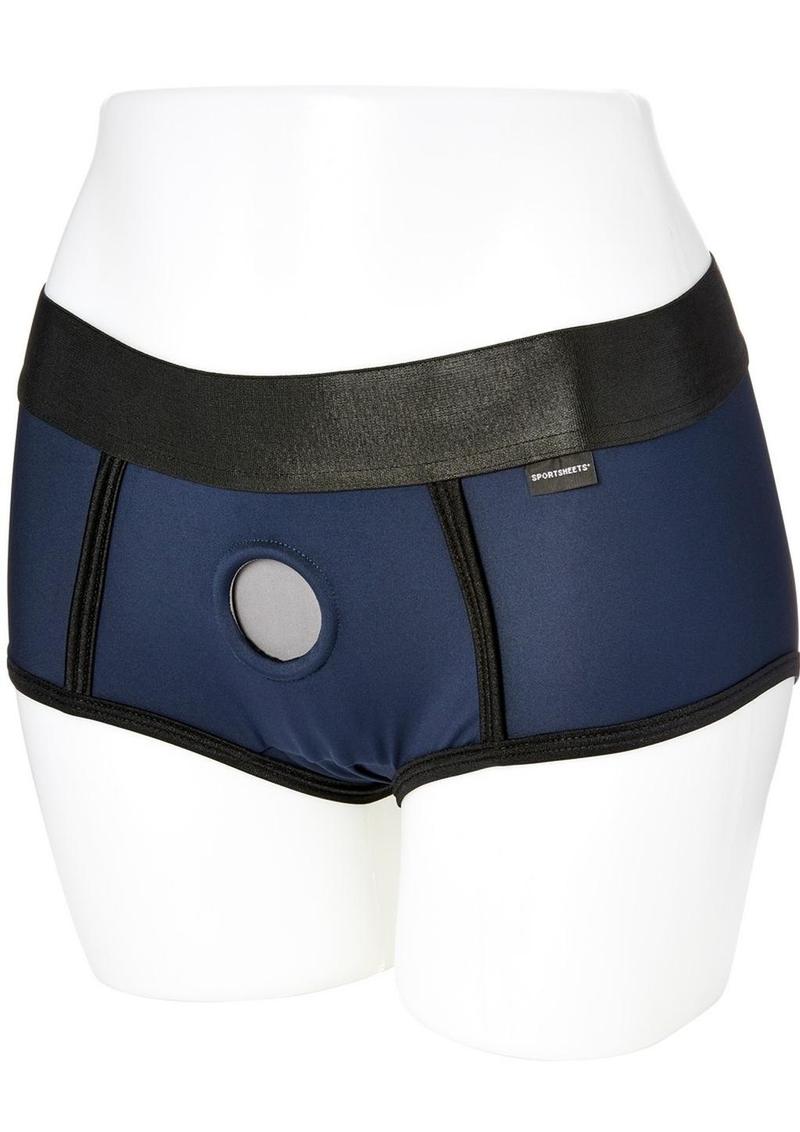 Em.Ex.. Active Harness Wear Fit Harness Boy Shorts - Blue - Medium