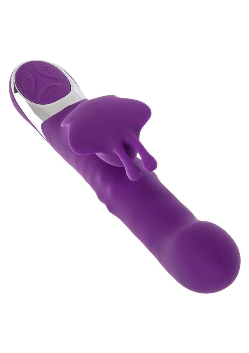 Enchanted Flutter Rechargeable Silicone Dual Action Vibrator - Purple