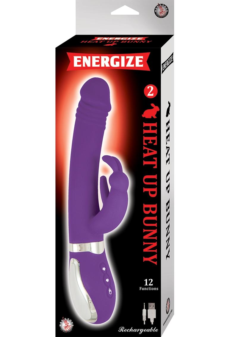 Energize Heat Up Bunny 2 Rechargeable Silicone Warming Vibrator - Purple