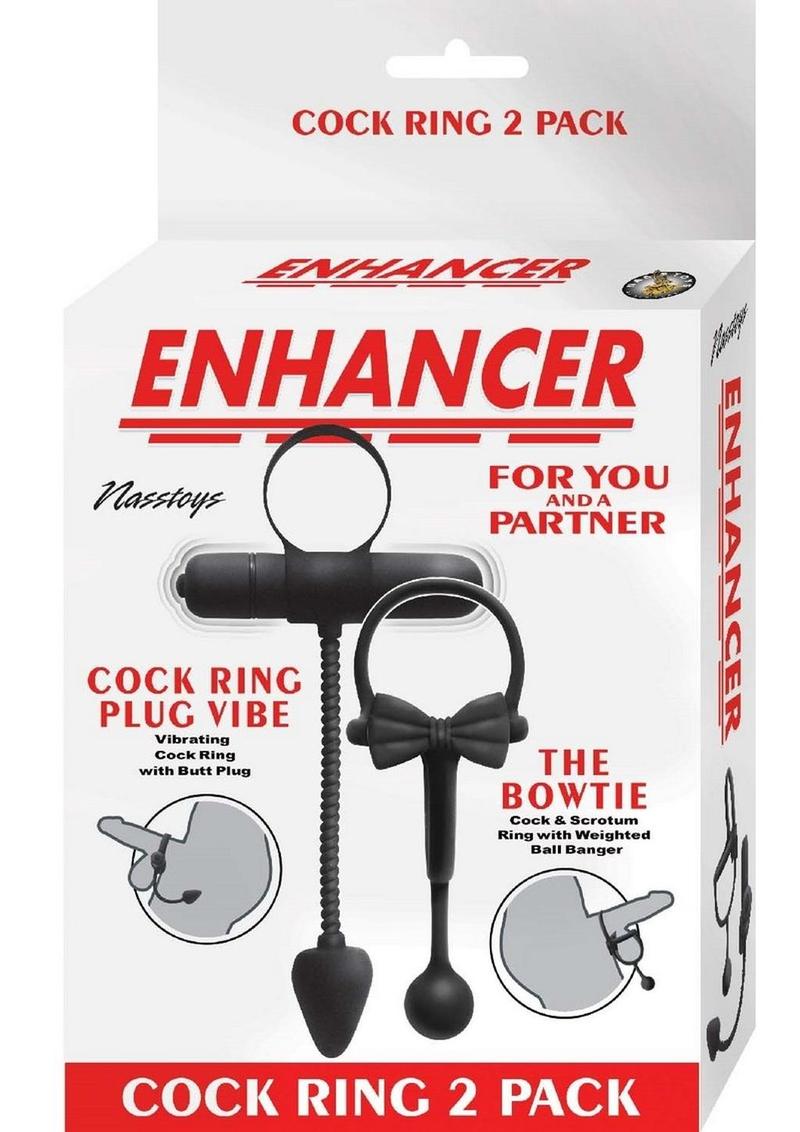 Enhancer Silicone Cock Rings - Black - 2 Pack