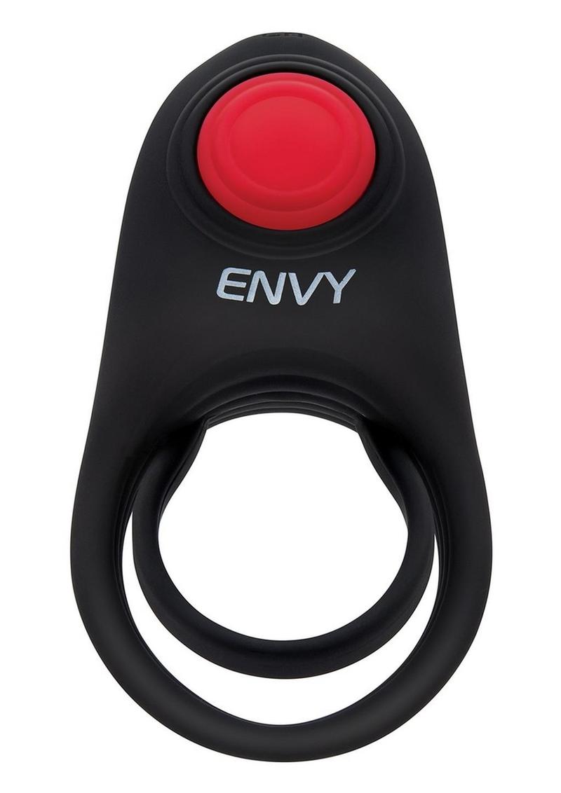 Envy Toys Bullseye Remote Vibrating Rechargeable Silicone Dual Stamina Ring - Black