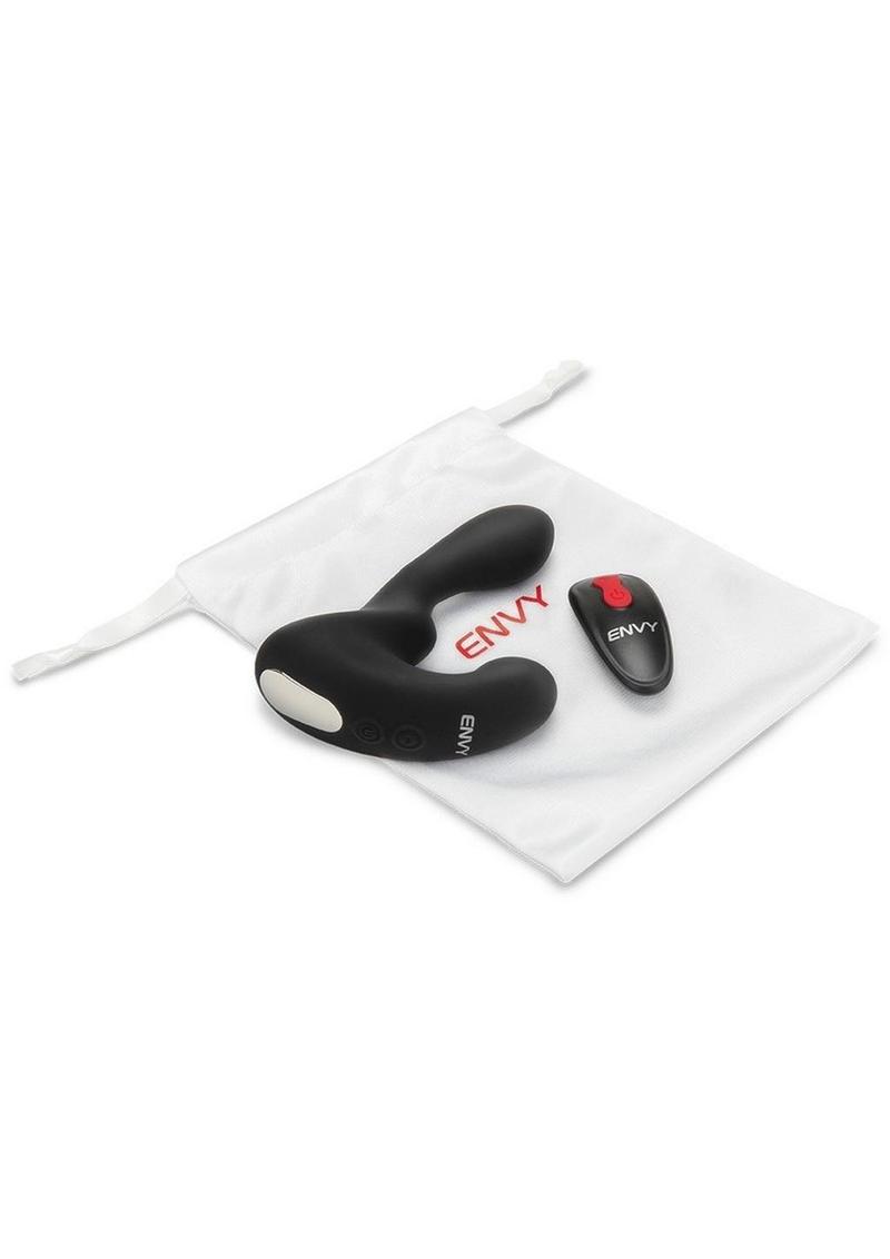 Envy Toys Veer Vibe Remote Controlled Rechargeable Silicone P-Spot Vibrator - Black