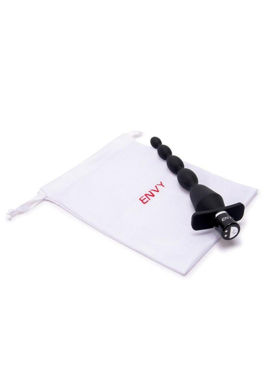 Envy Toys Vibrating Flair Beads Rechargeable Silicone Tapered Anal Beads - Black