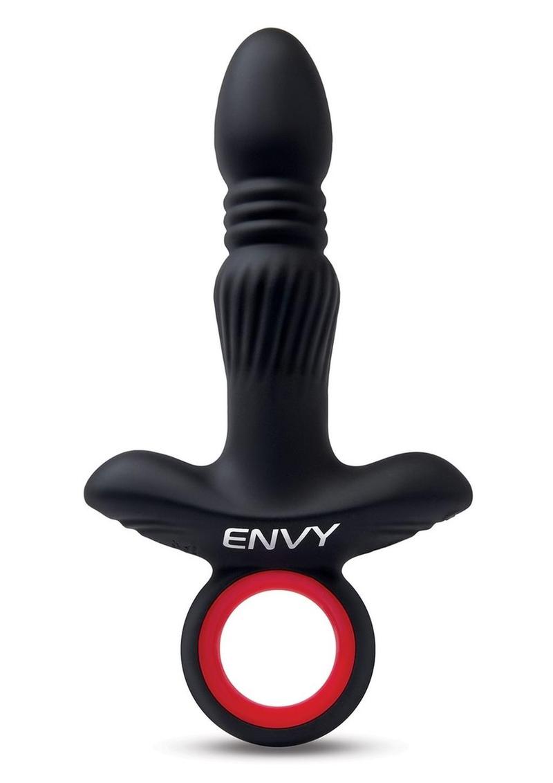 Envy Vibrating Silicone Rechargeable Thrusting Assifier - Black