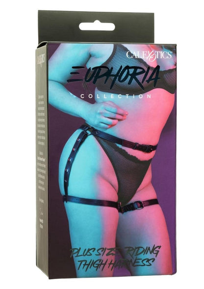 Euphoria Collection Riding Thigh Harness - Black - Plus Size/Queen