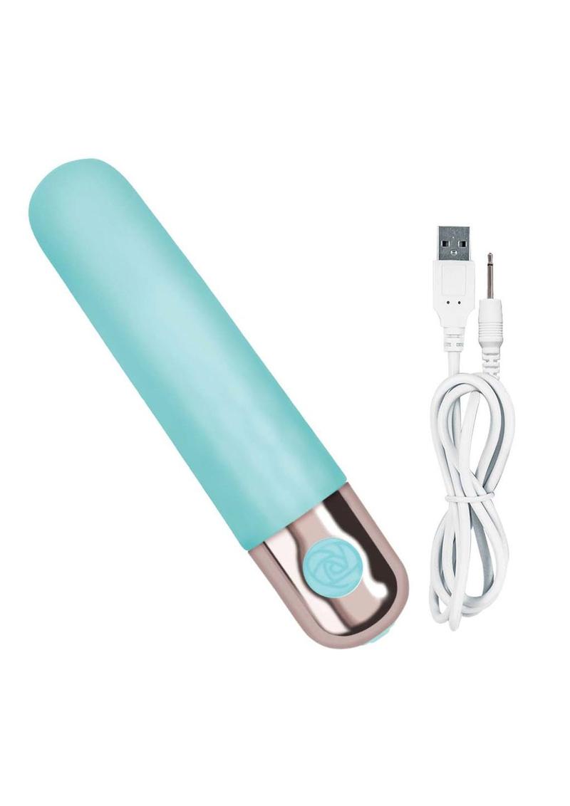 Exciter Travel Vibe Rechargeable Silicone Vibrator - Aqua/Green