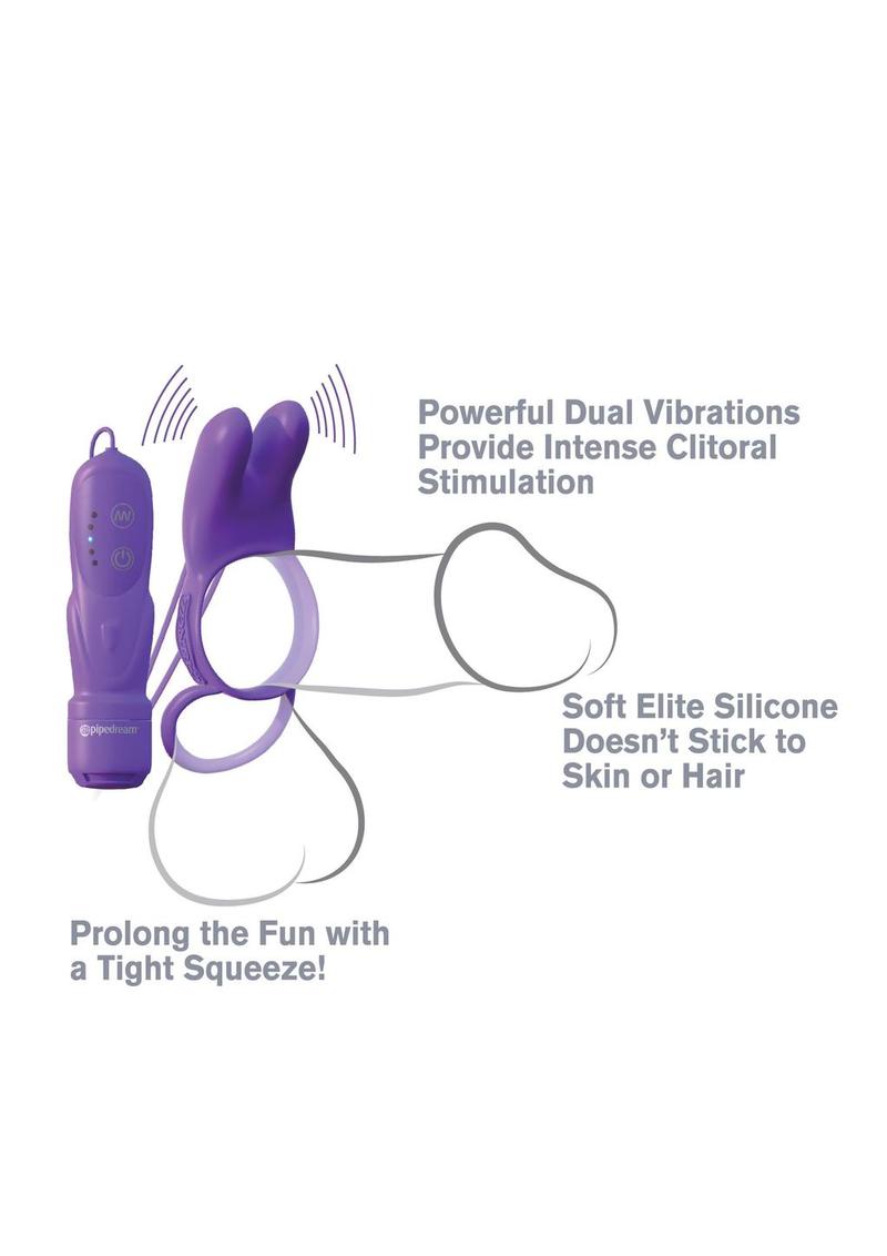 Fantasy C-Ringz Twin Teazer Rabbit Silicone Cock Ring - Purple