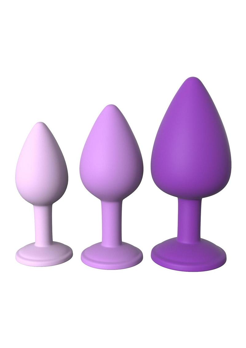 Fantasy For Her Her Little Gems Trainer Set Anal Kit 3 Training Size Plugs Waterproof Silicone - Purple