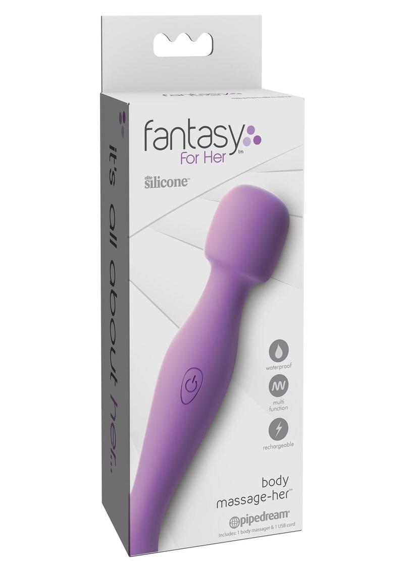 Fantasy For Her Silicone Body Massage Her Rechargeable Waterproof - Purple - 6.25in