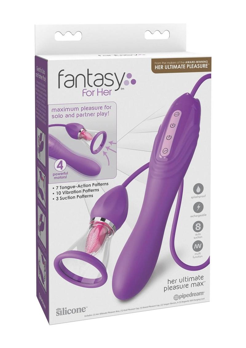 Fantasy For Her Ultimate Pleasure Max Rechargeable Silicone Vibrator with Clitoral Stimulator