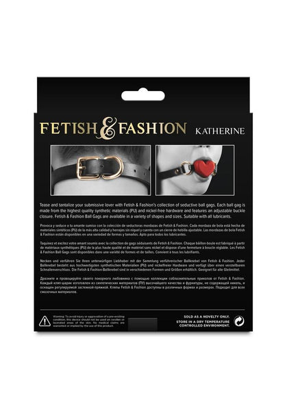 Fashion and Fetish Katherine Silicone Ball Gag - Black/Red