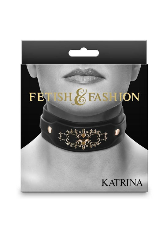 Fetish and Fashion Katrina Collar - Black/Gold