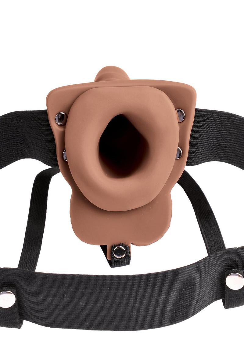 Fetish Fantasy Hollow Rechargeable Strap-On with Balls - Tan - 6in