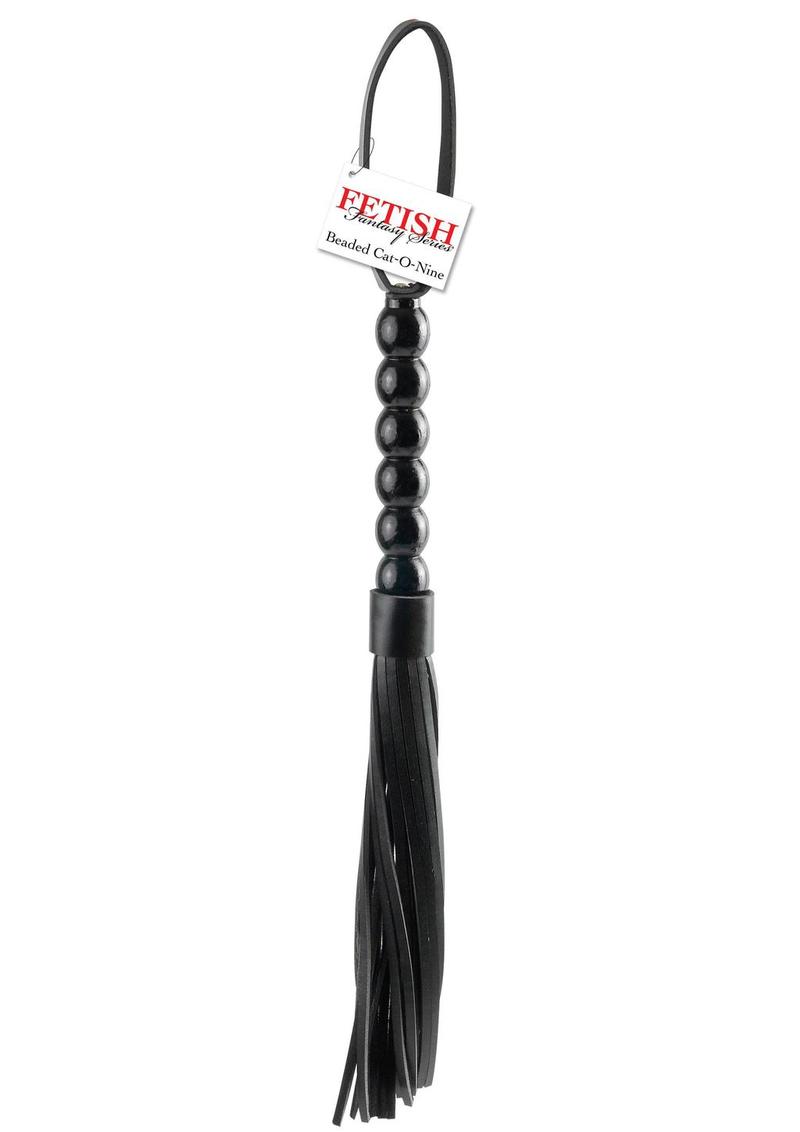 Fetish Fantasy Series Beaded Cat-O-Nine Tails - Black