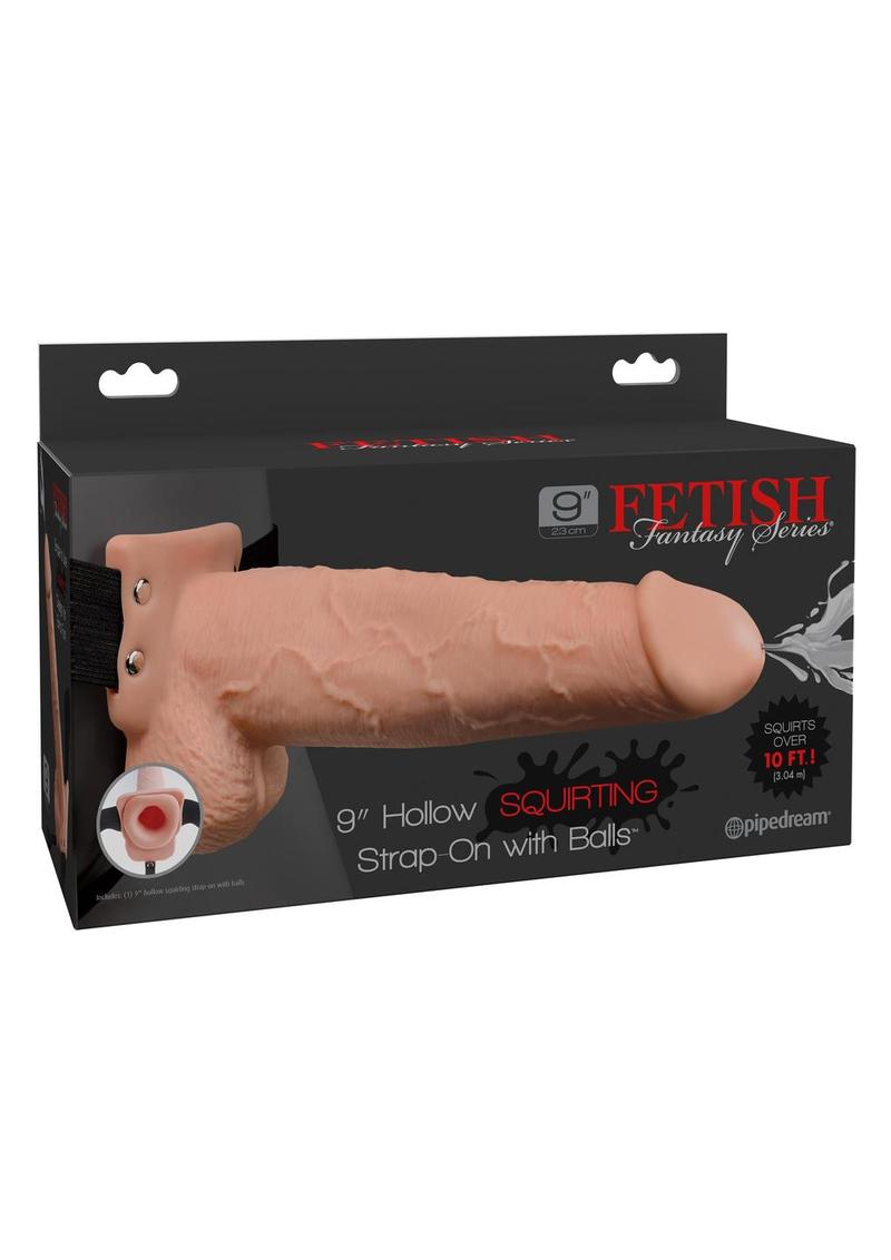 Fetish Fantasy Series Hollow Squirting Strap-On Dildo with Balls and Harness