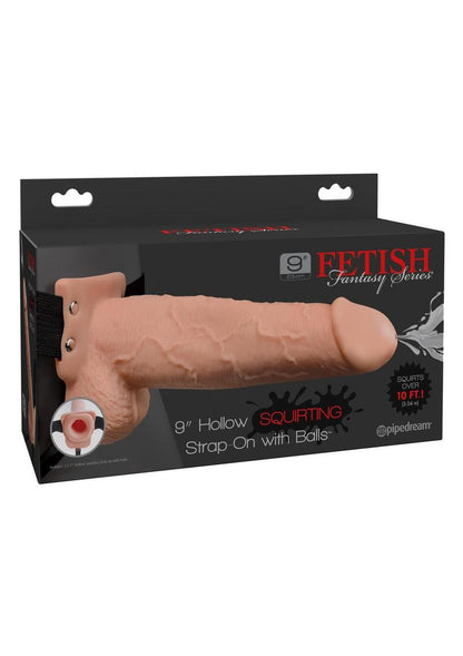 Fetish Fantasy Series Hollow Squirting Strap-On Dildo with Balls and Harness