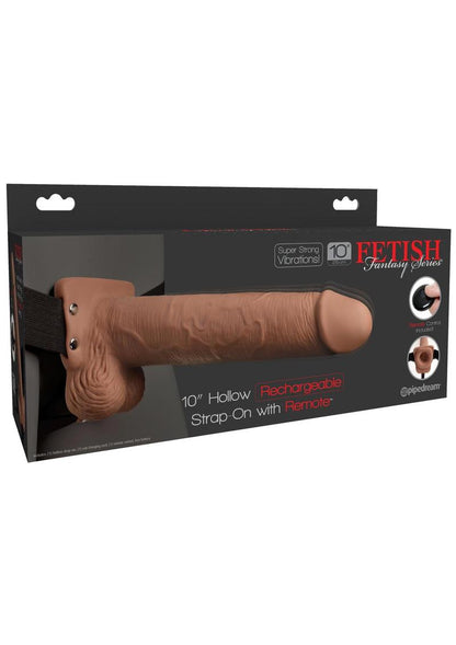 Fetish Fantasy Series Rechargeable Hollow Strap-On Dildo with Balls and Harness with Wireless Remote Control