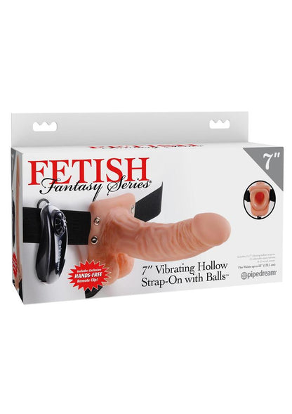 Fetish Fantasy Series Vibrating Hollow Strap-On Dildo with Balls and Harness with Remote Control