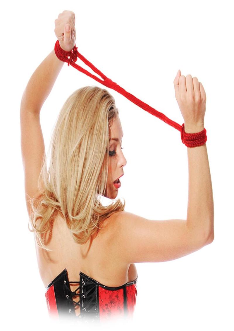 Fetish Fantasy Silk Rope Love Cuffs - Red