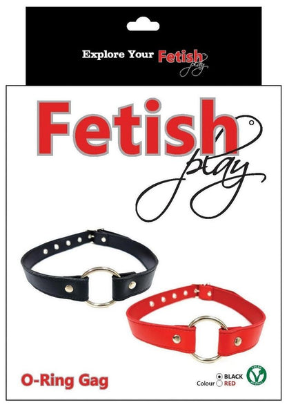 Fetish Play O-Ring Gag Vegan Leather - Black