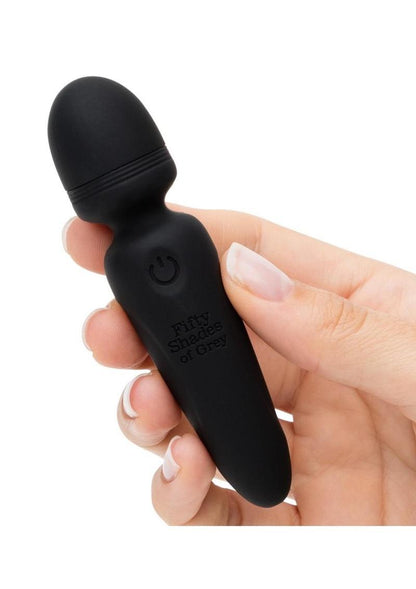 Fifty Shades Of Grey Sensation Rechargeable Silicone Mini Wand Vibrator - Black