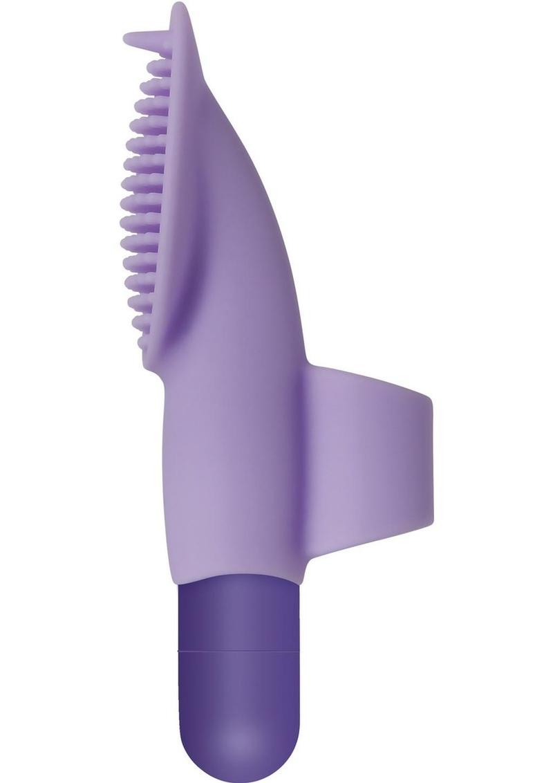 Fingerific Rechargeable Silicone Finger Bullet Vibrator with Clitoral Stimulator - Purple