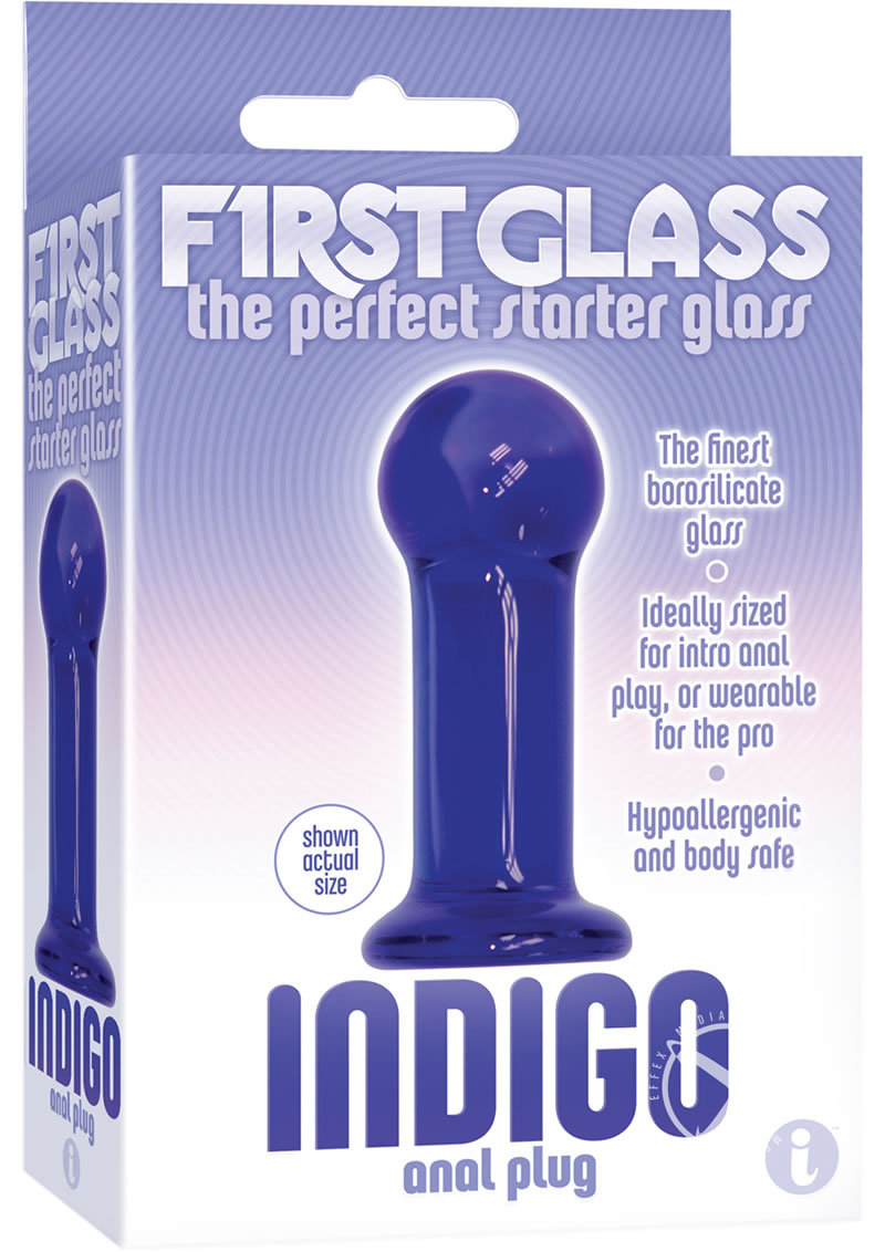 First Glass Anal Plug - Blue/Indigo