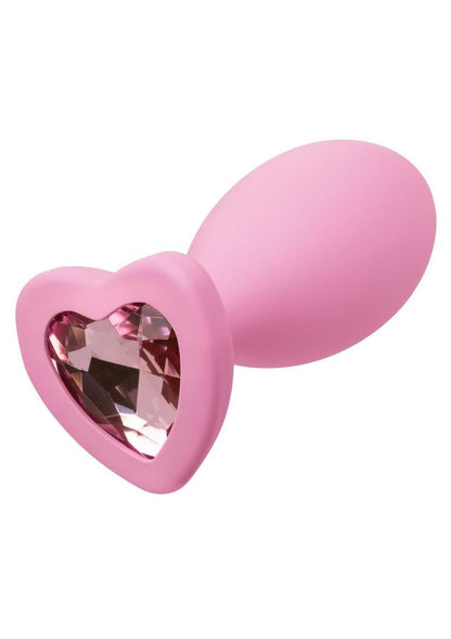 First Time Crystal Booty Duo Silicone Anal Plug - Pink - 2 Pack