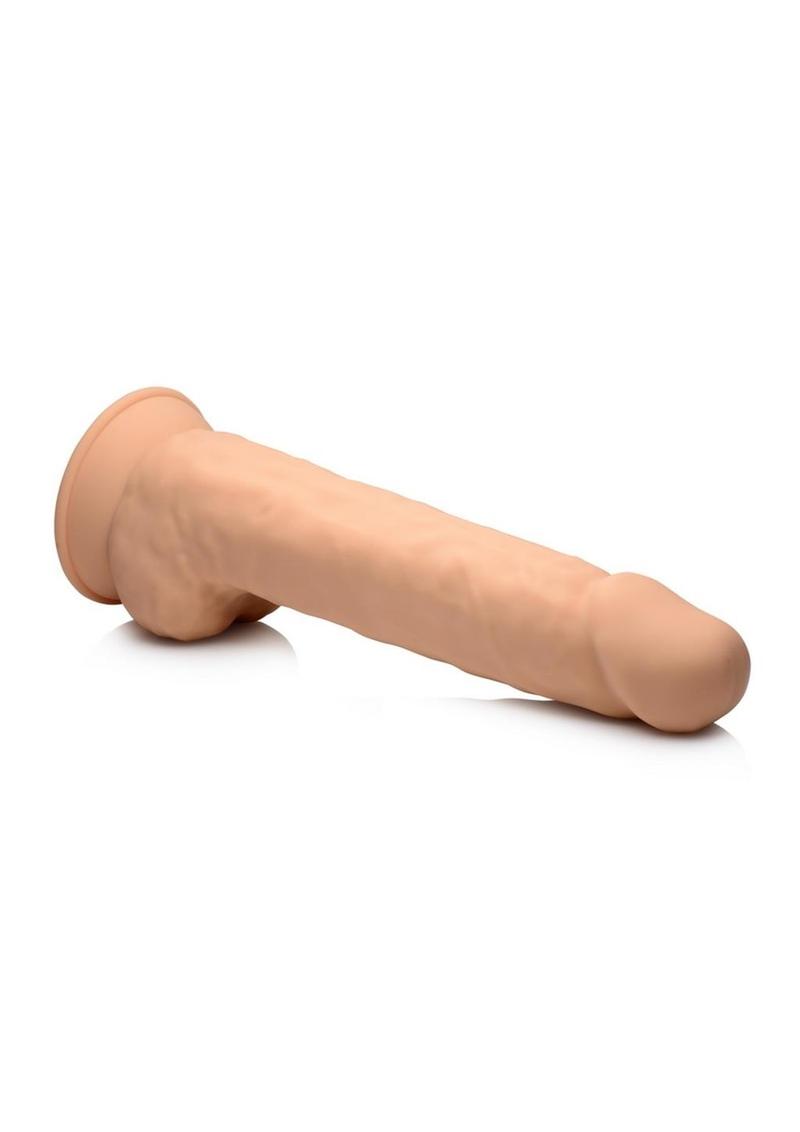 Fleshstixxx Dual Density Silicone Bendable Dong with Balls - Caramel - 10in