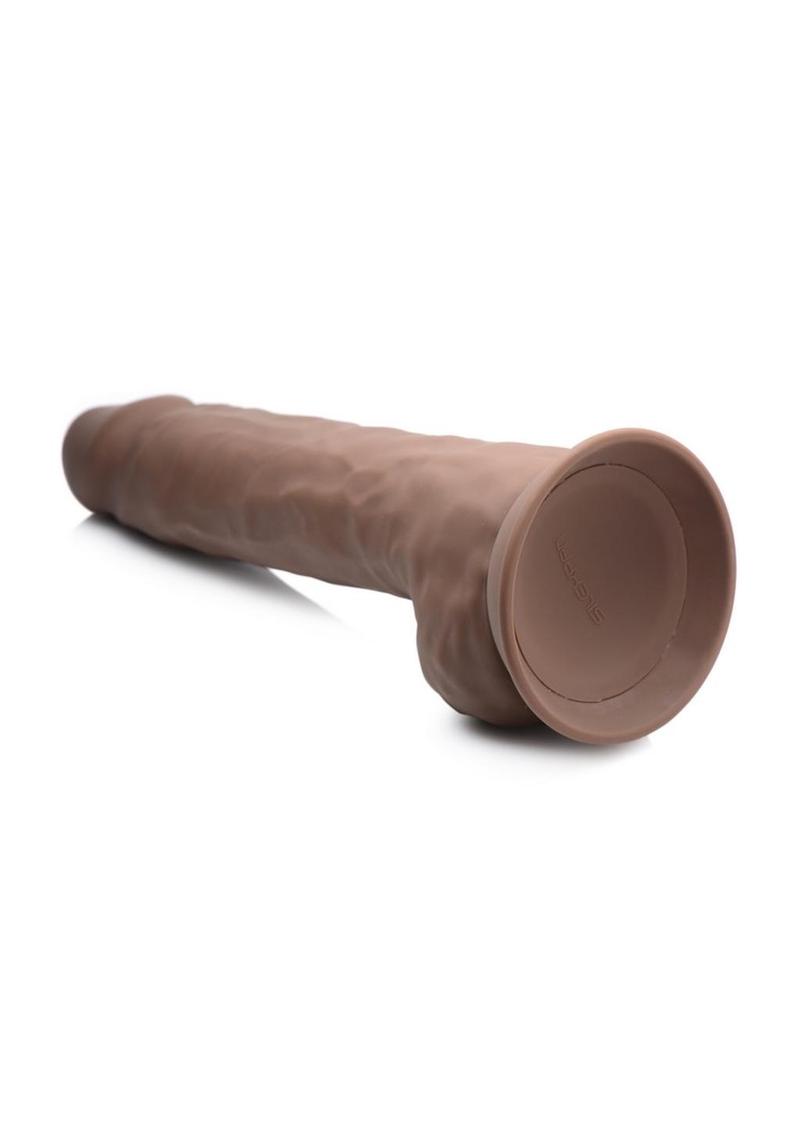 Fleshstixxx Dual Density Silicone Bendable Dong with Balls - Chocolate - 10in