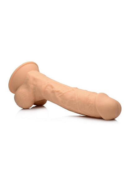 Fleshstixxx Dual Density Silicone Bendable Dong with Balls - Caramel - 8.5in