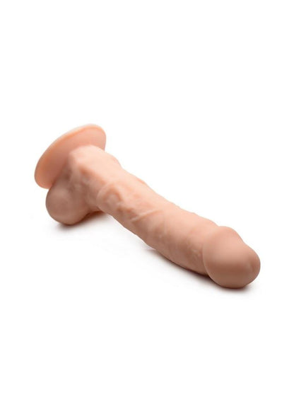 Fleshstixxx Silicone Bendable Dong with Balls - Vanilla - 7in