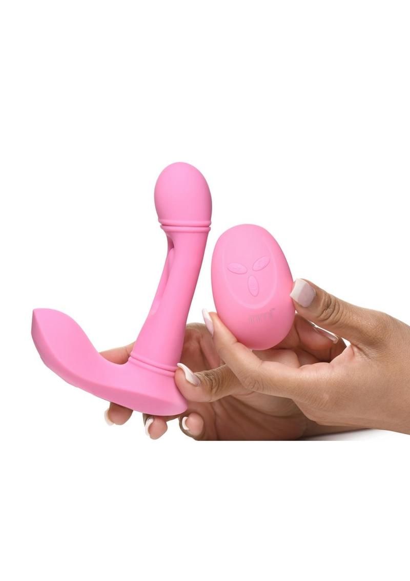 Flickers G-Flick Flicking G-Spot Rechargeable Silicone Vibrator with Remote - Pink