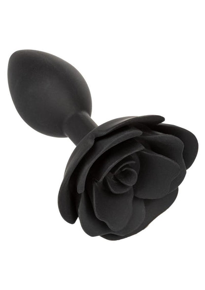 Forbidden Rose Silicone Anal Plug - Black - Large