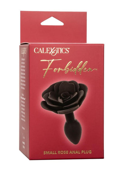 Forbidden Rose Silicone Anal Plug - Black - Small